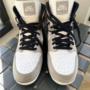 Nike Air Jordan 1 Retro Men's Baseball Molded Cleats-white/gray/black - Size 10